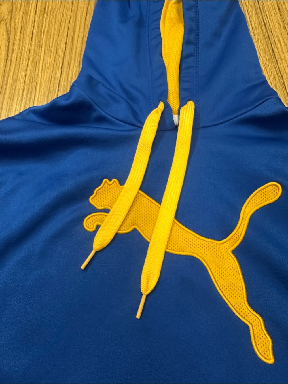 Puma Blue Hoodie with Yellow Logo and Accents - Picture 2 of 5